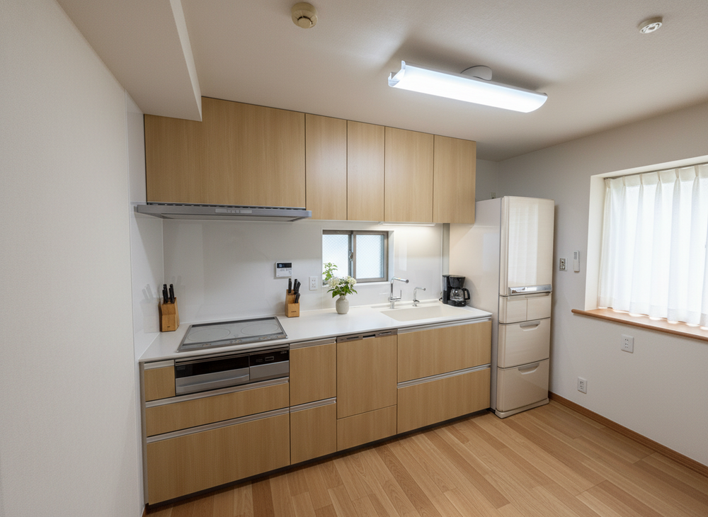 使いやすく明るいキッチン