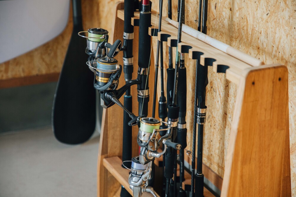 玄関　釣り道具