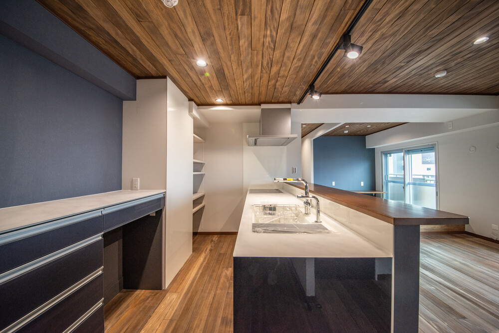 After：片付けやすく家族との会話を楽しめるキッチン